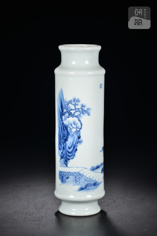 清 青花耕织图香瓶 - 图3